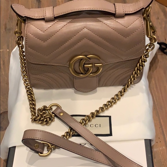 Gucci Handbags - GUCCI GG MARMONT MINI TOP HANDLE BAG
